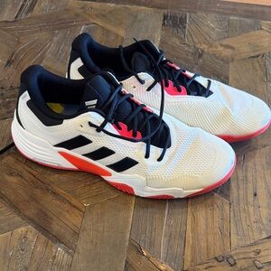 Adidas Tennis (Sole Match Control) White, Black, and Red Sneakers